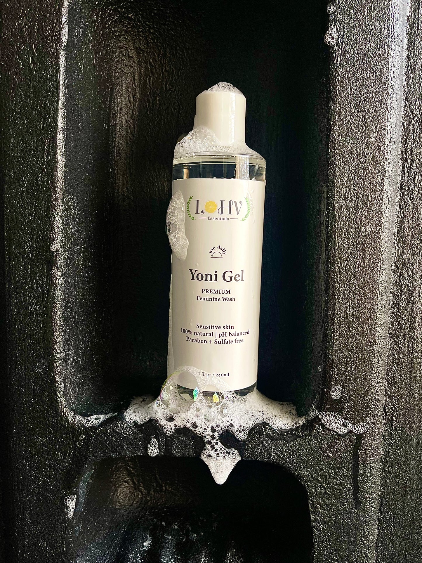 PREMIUM Herbal LOHV YONI GEL pH Balancing Intimate Wash: Eliminate Odor, Cleanse Vulva, Maintain a Healthy pH Balance with Palm Kernel Oil + Rose Oil + Aloe Vera Leaf