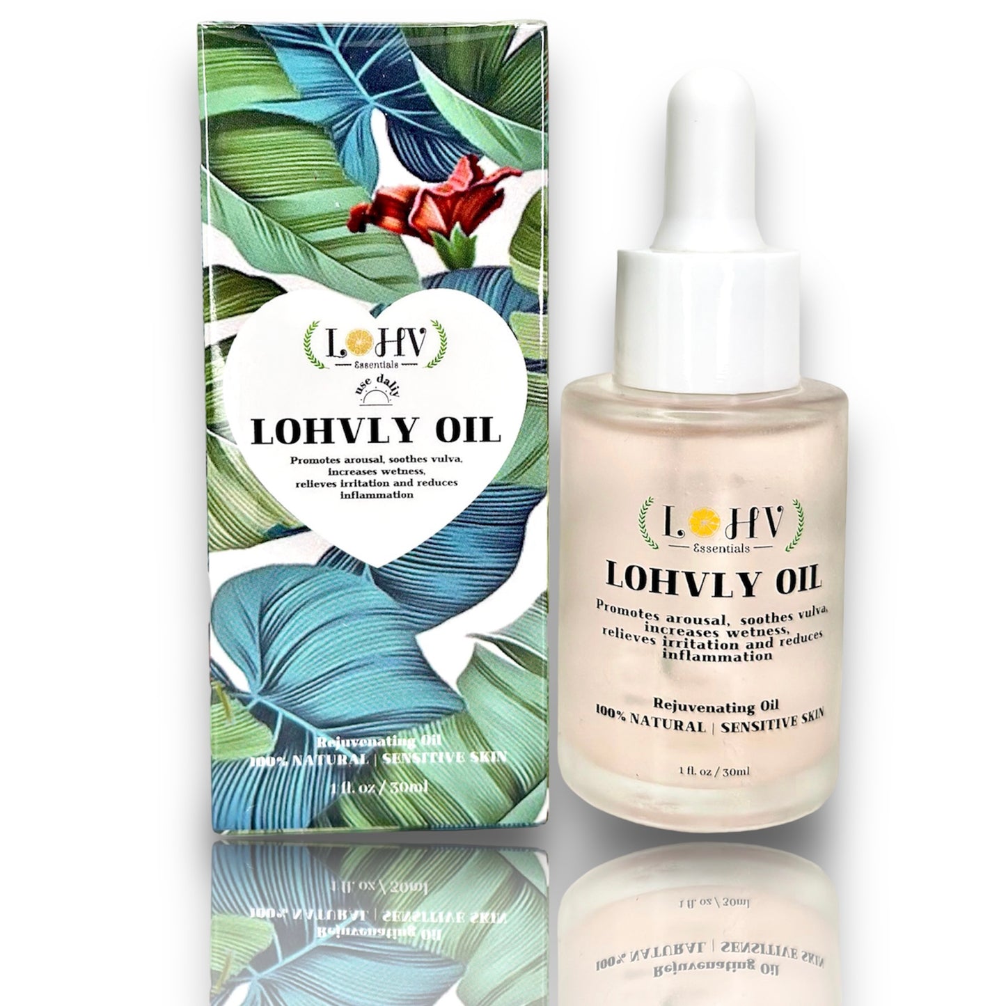 LOHV Multi-Purpose PREMIUM Rose Oil For Sensitive Skin. Clear Up Bumps, Ingrown Hairs On Face and Bikini Line, Soothes Irritation with Rosemary Oil + Vitamin E Oil + Grape Seed Oil + Sweet AlmondOil