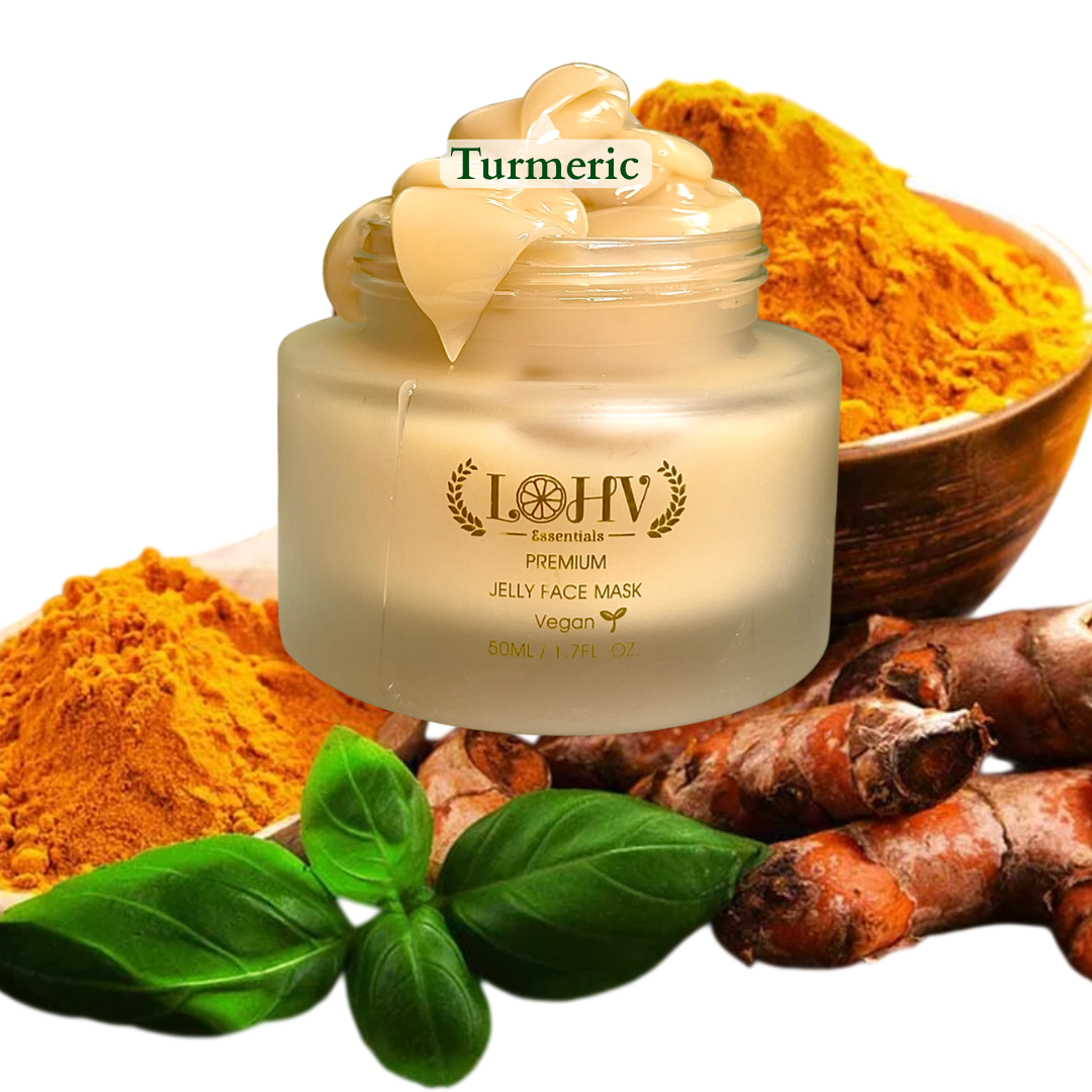 PREMIUM 100% VEGAN Rejuvenating JELLY FACE MASK With Retinol + Turmeric + Aloe Vera + Lactic acid + Rosemary Leaf