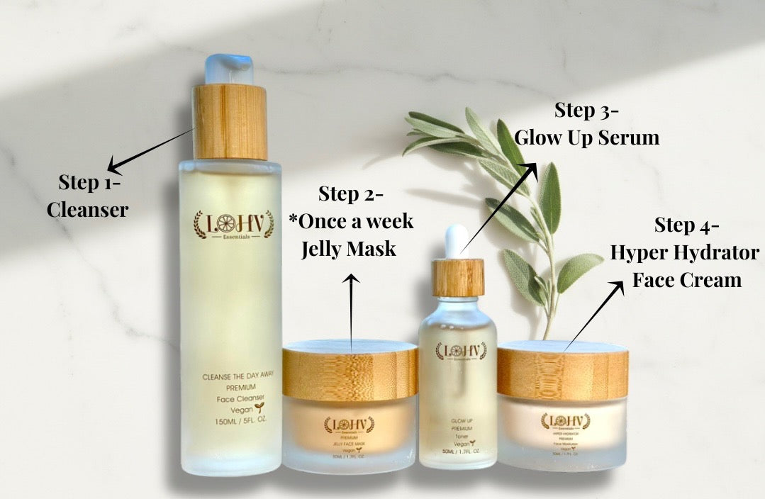 Ultimate Glow Complete Bundle: 4-Step Skincare System + Yoni Gel & Rose Oil