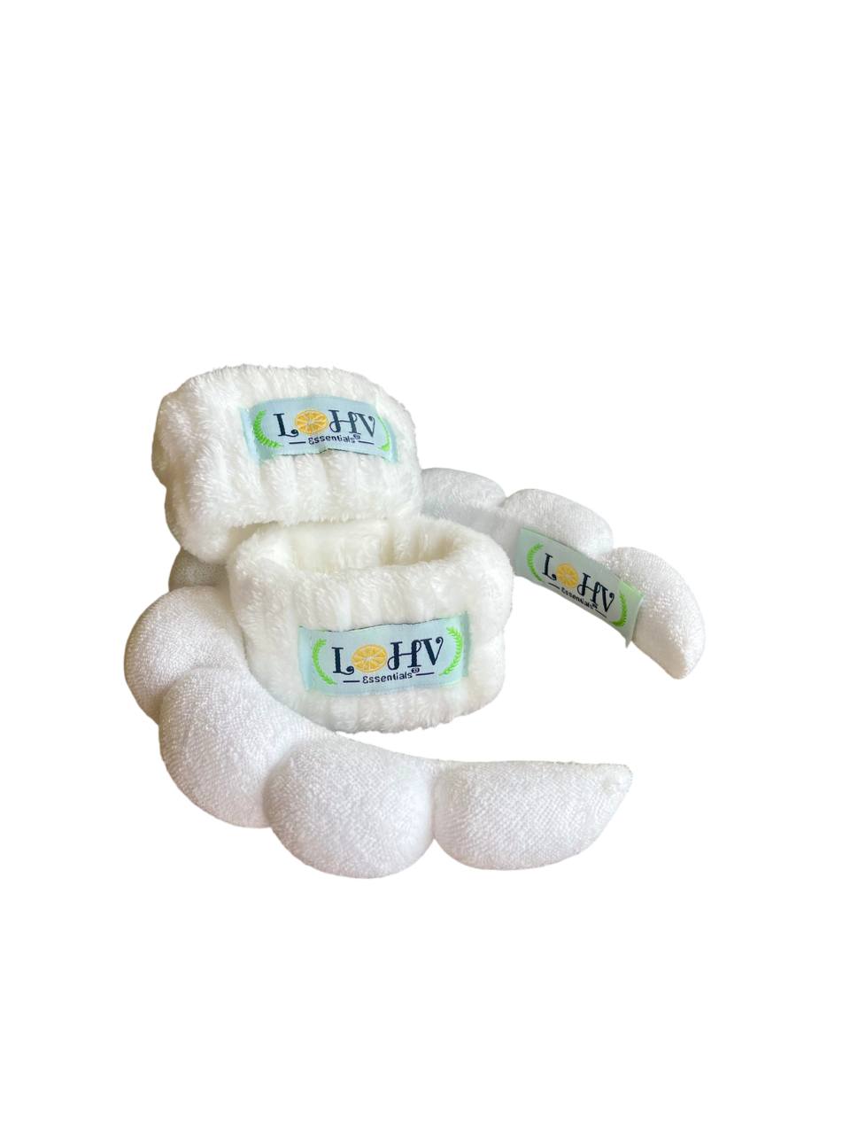 LOHV Love Band Spa Set – Spa Headband + Absorbent Cozy Wristbands