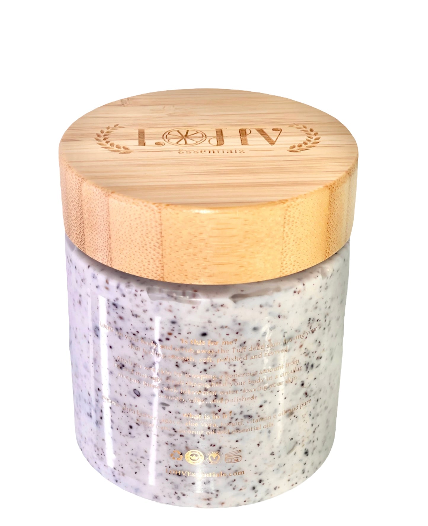 PREMIUM VEGAN Hand/Body Scrub With Shea Butter + Coconut Oil + Hyaluronic Acid + Vitamin E Oil