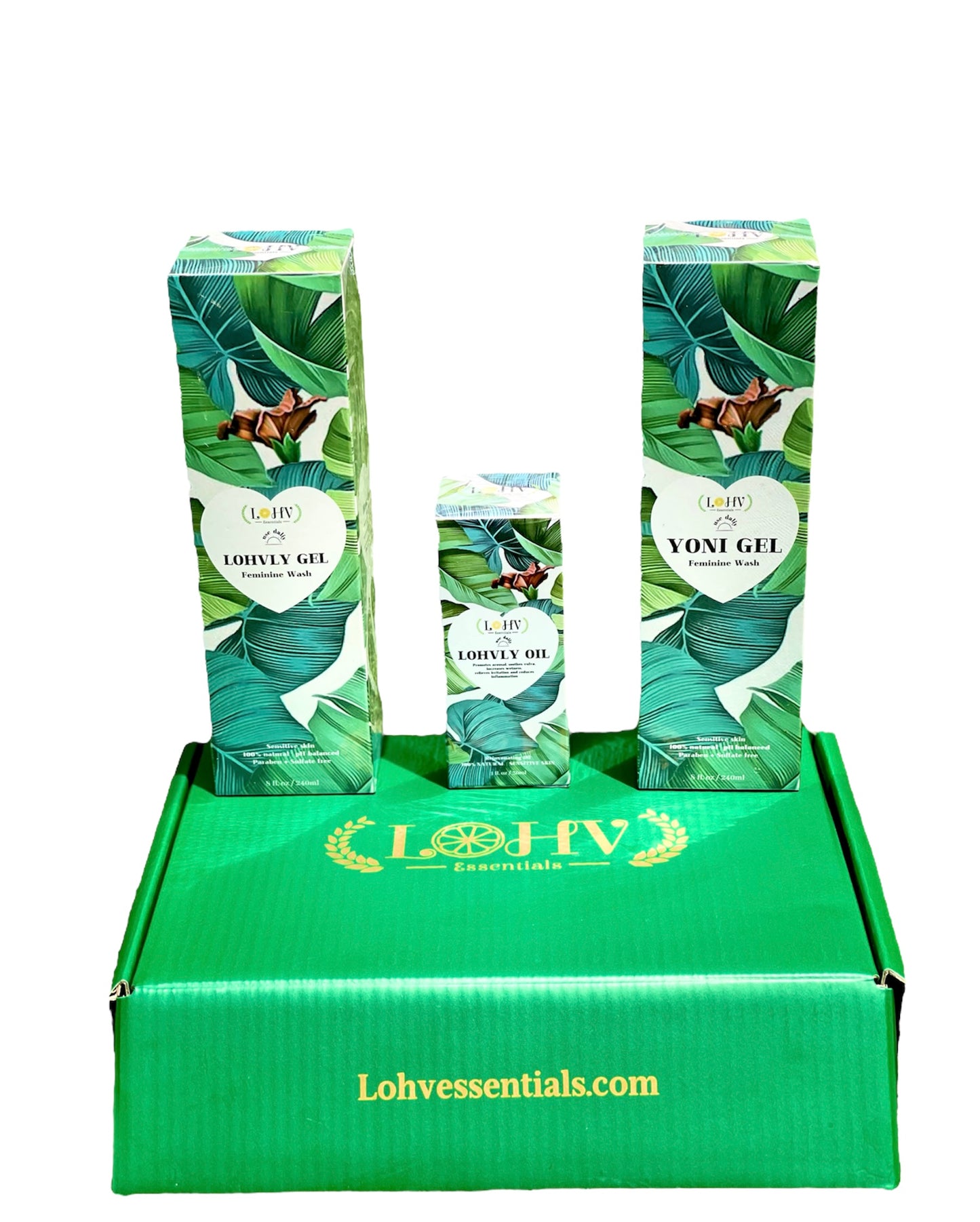 3 Step Kit For A Healthy Clean Yoni: YONI GEL pH Balance Wash + LOHVLY GEL Strawberry Flavored Relaxation Wash + LOHVLY Rose Oil Prevent Ingrown Hairs, Bumps, Sooth & Moisturizing Bikini Line.